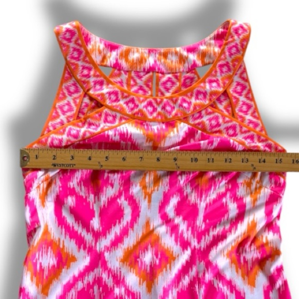Gretchen Scott Designs Jersey Isosceles Dress Kitt Ikat Size Small in Pink - Picture 6 of 7